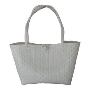 Recycled plastic handwoven totebag